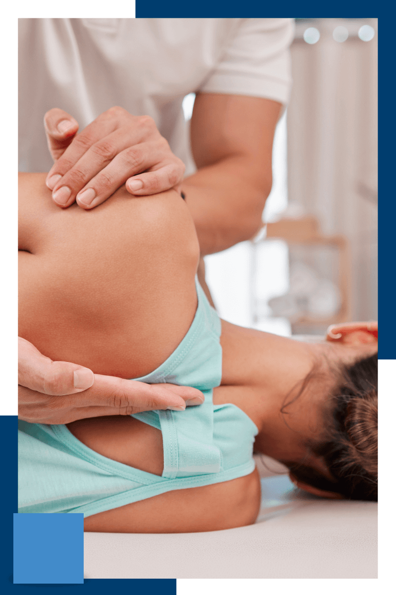 person getting spine adjustment