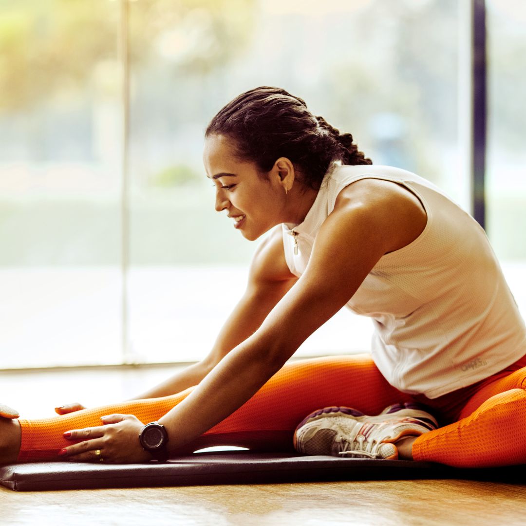 stretching woman