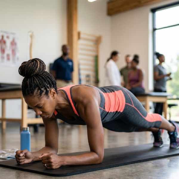 woman doing planks