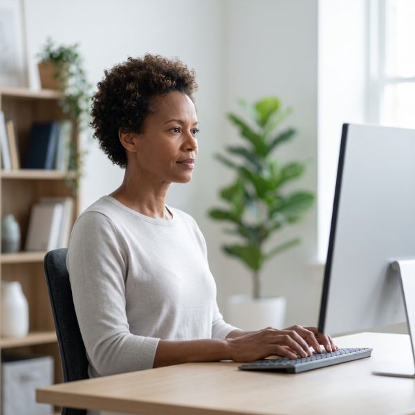 woman at computer