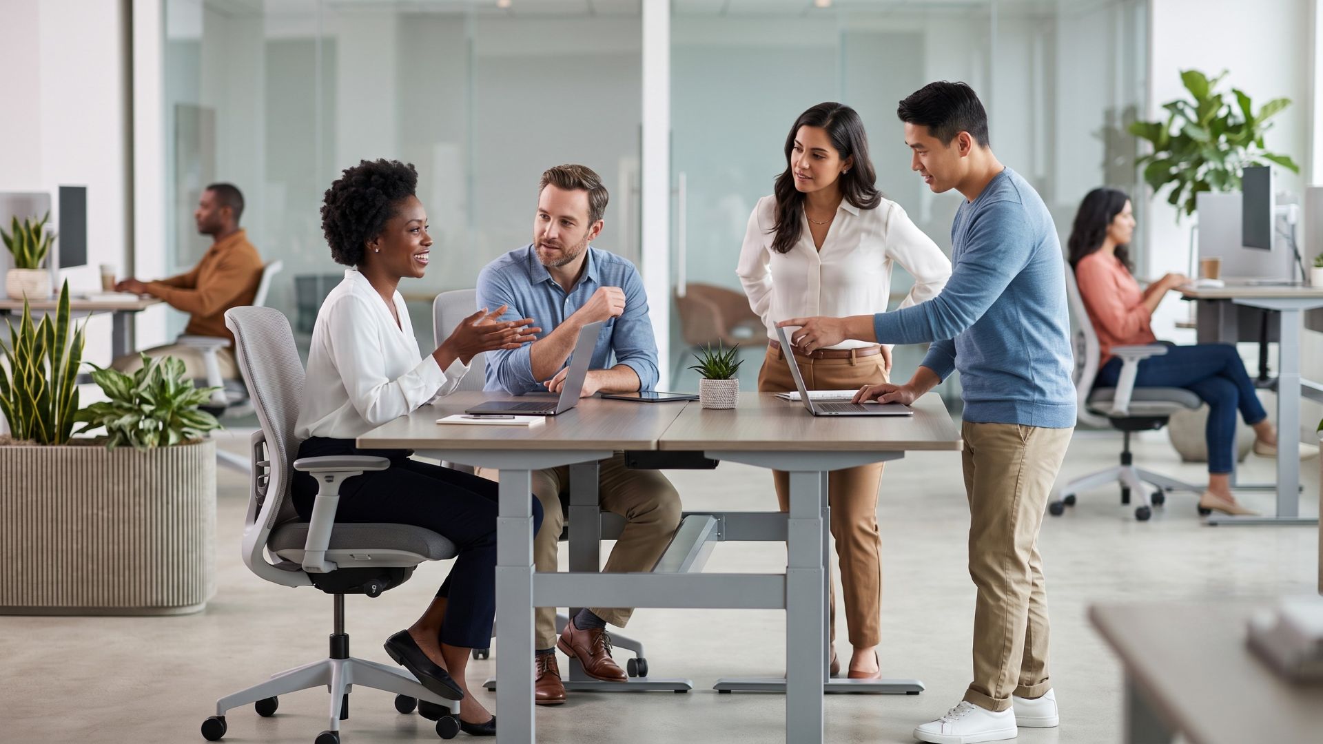 people at desk