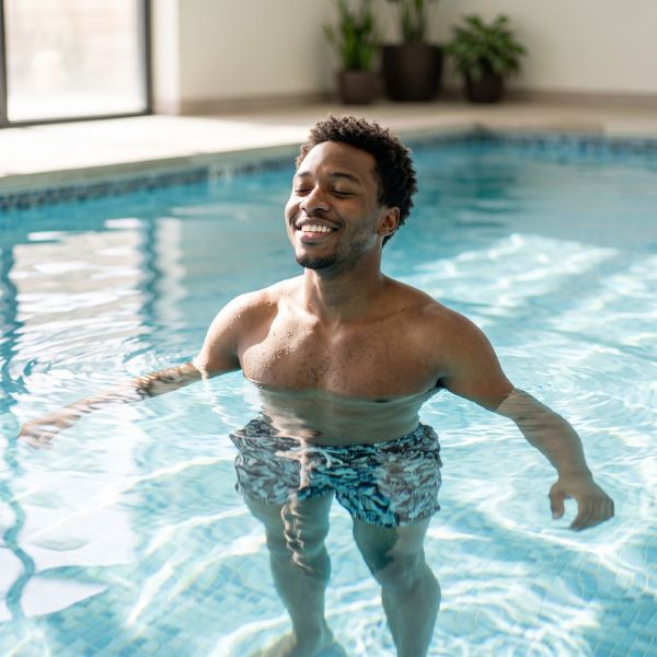 man in pool