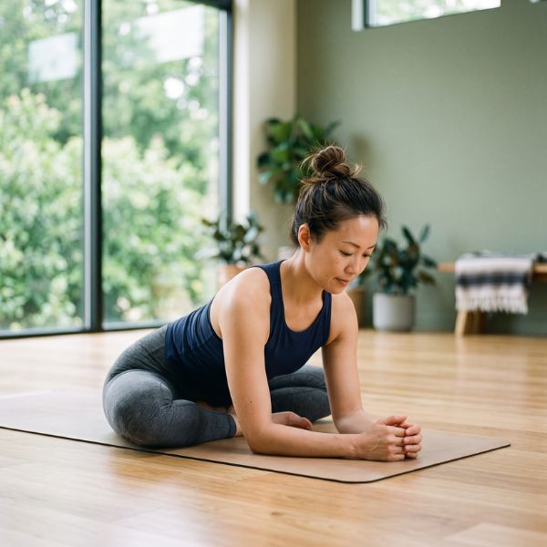 woman doing yoga