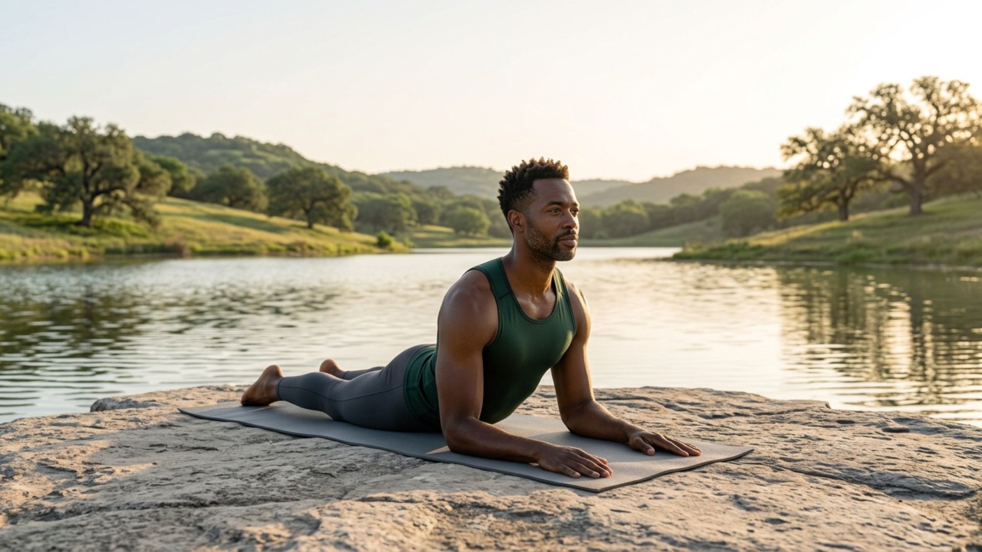 man doing yoga