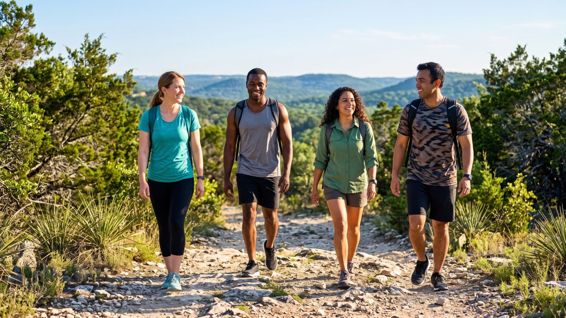 people hiking